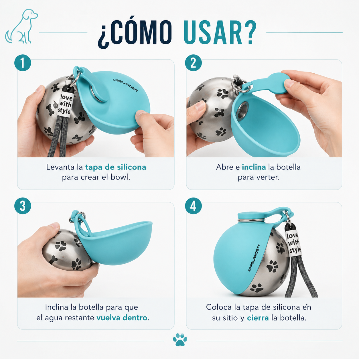 AquaPaw™ - Botella con Cuenco para Perros